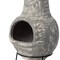 Outdoor Clay Chiminea Fireplace Sun Design Wood Burning Fire Pit with Sturdy Metal Stand, Barbecue, Cocktail Party, Cozy Nights Fire Pit